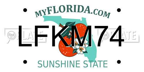 LFKM74 Florida License Plate