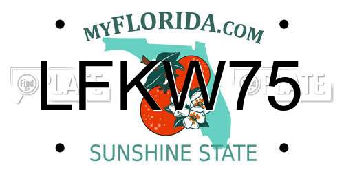 LFKW75 Florida License Plate