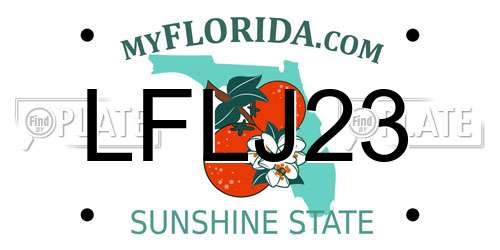 LFLJ23 Florida License Plate