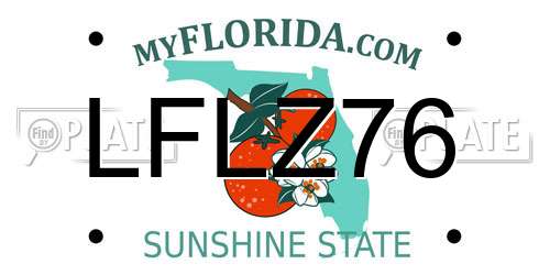 LFLZ76 Florida License Plate