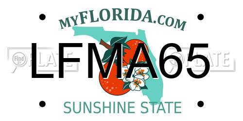 LFMA65 Florida License Plate