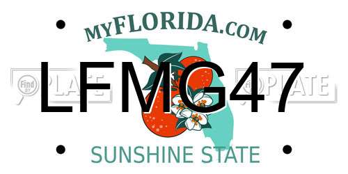 LFMG47 Florida License Plate