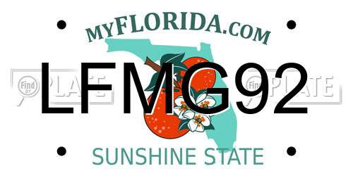 LFMG92 Florida License Plate