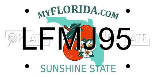 LFMJ95 Florida License Plate