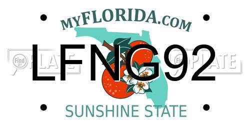 LFNG92 Florida License Plate
