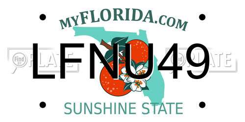 LFNU49 Florida License Plate