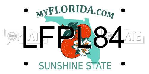LFPL84 Florida License Plate