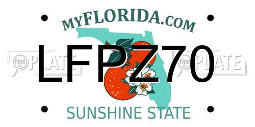 LFPZ70 Florida License Plate