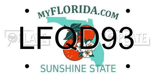 LFQD93 Florida License Plate