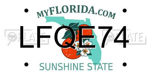 LFQE74 Florida License Plate