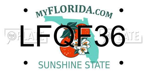 LFQF36 Florida License Plate