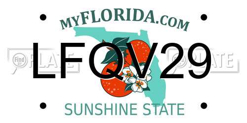 LFQV29 Florida License Plate