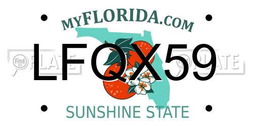 LFQX59 Florida License Plate