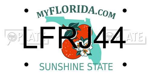 LFRJ44 Florida License Plate