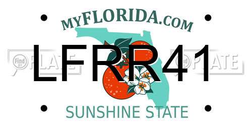 LFRR41 Florida License Plate