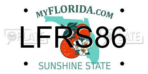 LFRS86 Florida License Plate