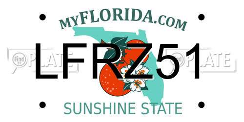 LFRZ51 Florida License Plate