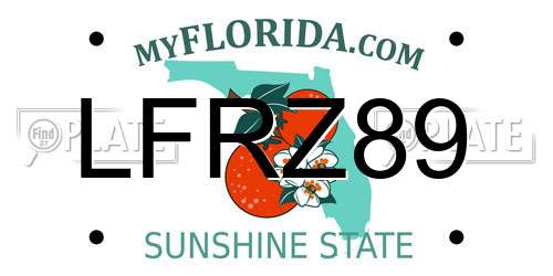 LFRZ89 Florida License Plate