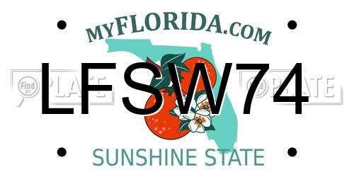 LFSW74 Florida License Plate