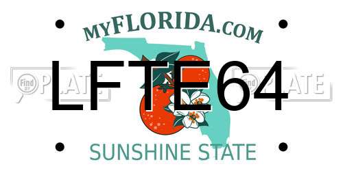 LFTE64 Florida License Plate