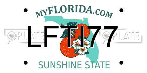 LFTI77 Florida License Plate