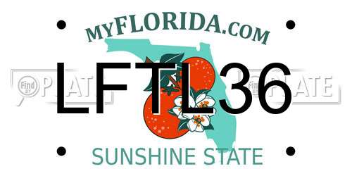 LFTL36 Florida License Plate