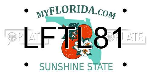 LFTL81 Florida License Plate