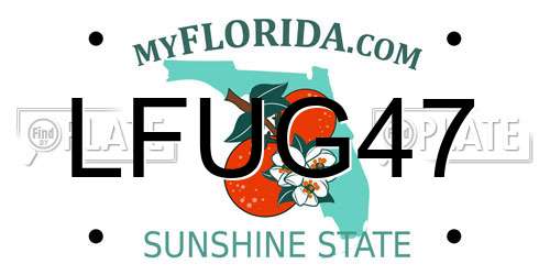 LFUG47 Florida License Plate