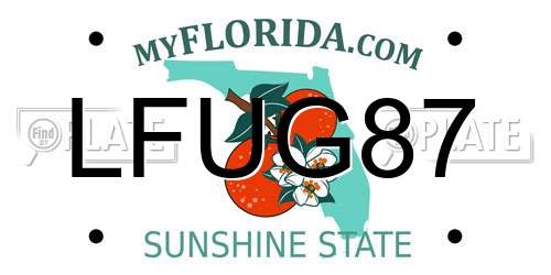 LFUG87 Florida License Plate