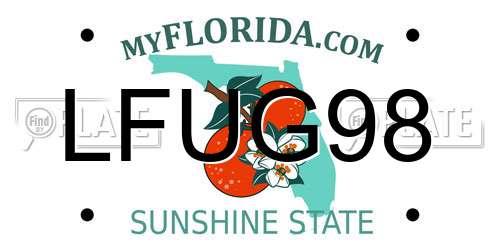 LFUG98 Florida License Plate