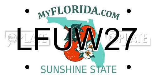 LFUW27 Florida License Plate