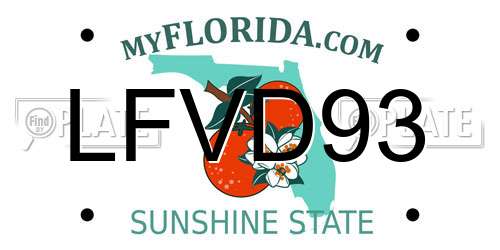 LFVD93 Florida License Plate