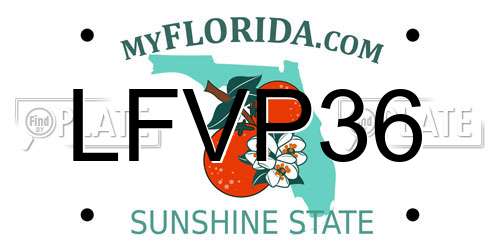 LFVP36 Florida License Plate