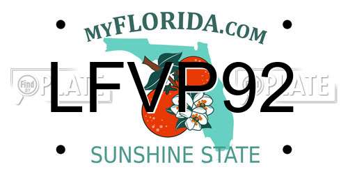 LFVP92 Florida License Plate