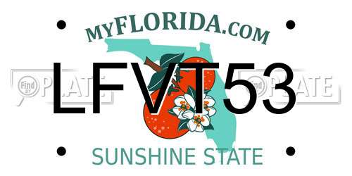 LFVT53 Florida License Plate