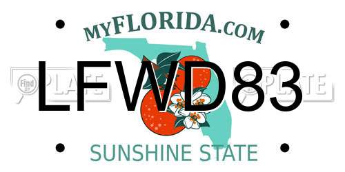 LFWD83 Florida License Plate