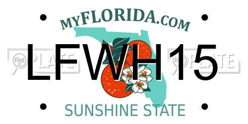 LFWH15 Florida License Plate