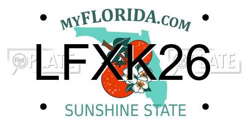 LFXK26 Florida License Plate