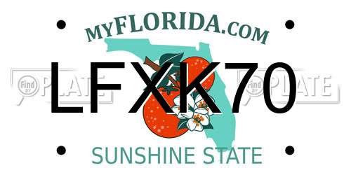LFXK70 Florida License Plate