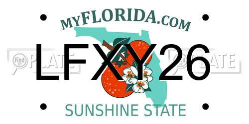 LFXY26 Florida License Plate