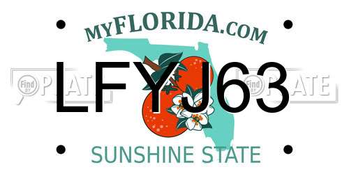 LFYJ63 Florida License Plate