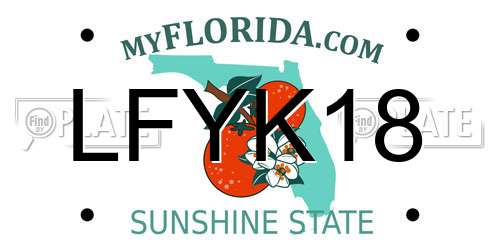 LFYK18 Florida License Plate