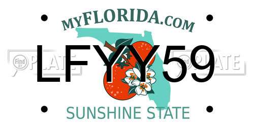 LFYY59 Florida License Plate
