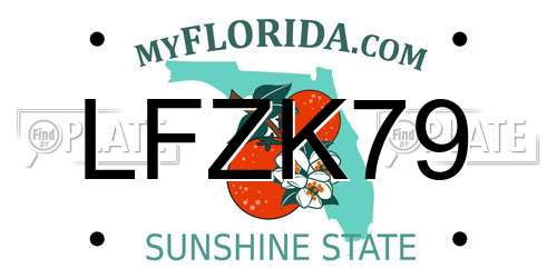 LFZK79 Florida License Plate