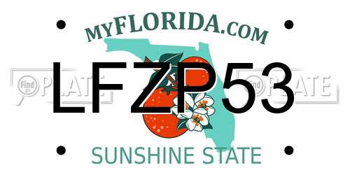 LFZP53 Florida License Plate