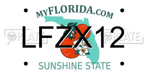 LFZX12 Florida License Plate