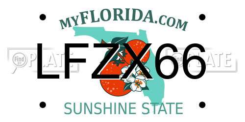 LFZX66 Florida License Plate
