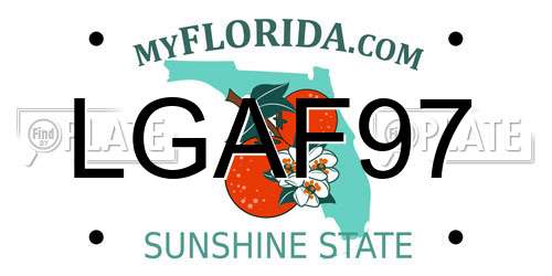 LGAF97 Florida License Plate