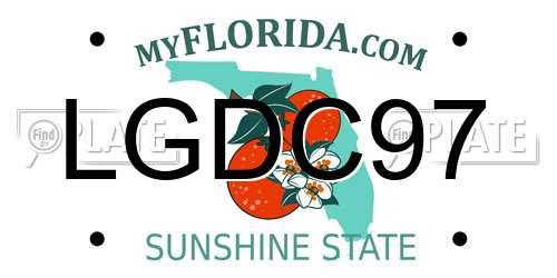 LGDC97 Florida License Plate