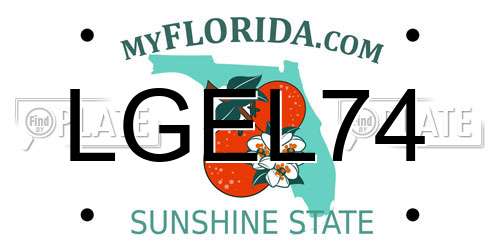 LGEL74 Florida License Plate